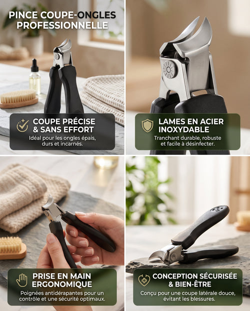 Pince Coupe-Ongles Professionnelle pour Ongles Épais et Incarnés